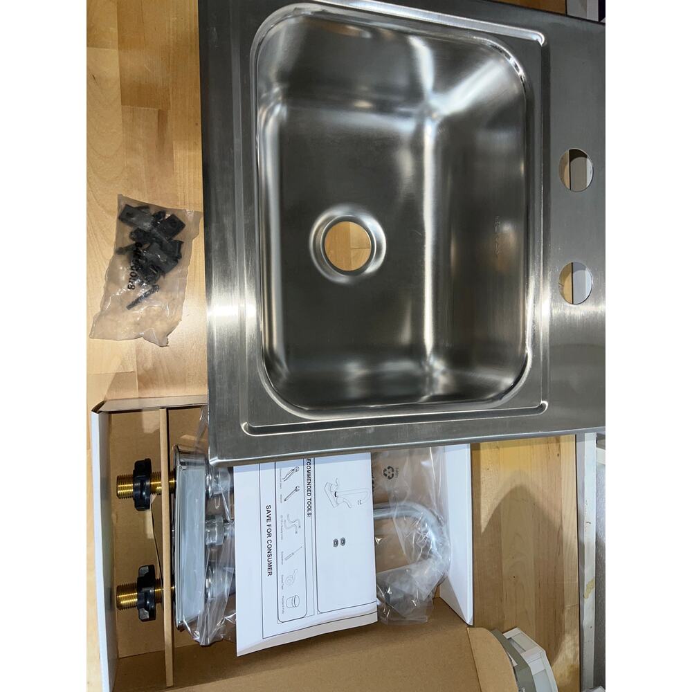 Elkay Parkway 15 in. Drop-in Single Bowl 20 Gauge Stainless Steel Sink / Faucet
